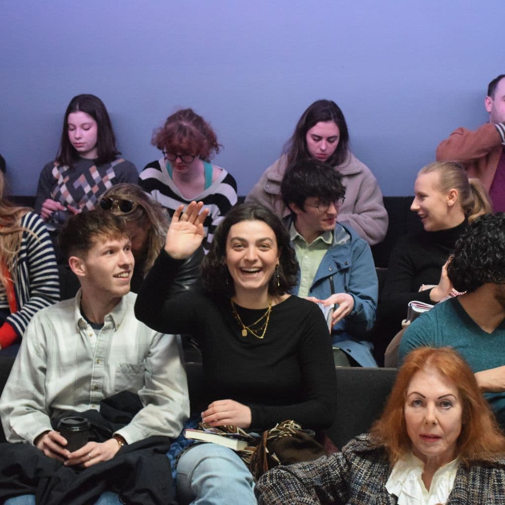 Members and Friends in the audience at the Park Theatre, networking before observing Jez Bond's Masterclass.