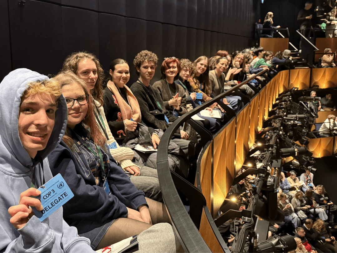 A group of young people from Start Your Script workshop in the audience for Kyoto.
