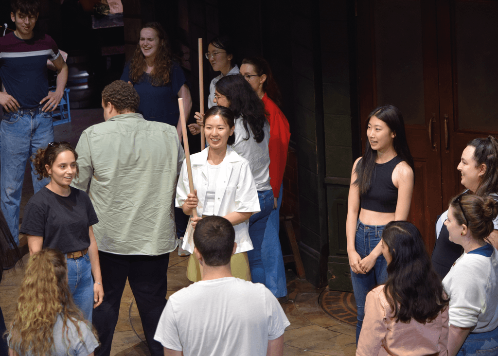 Actors during masterclass on stage at Theatre Royal Haymarket