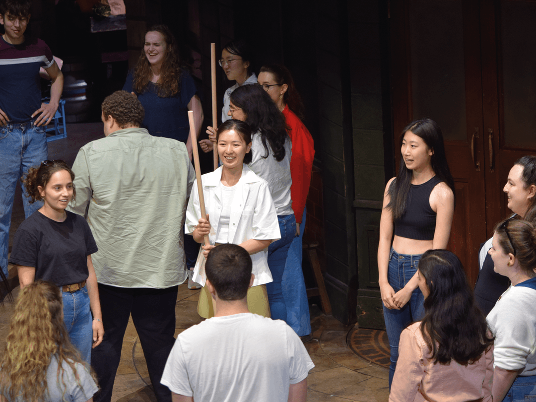 Actors during masterclass on stage at Theatre Royal Haymarket