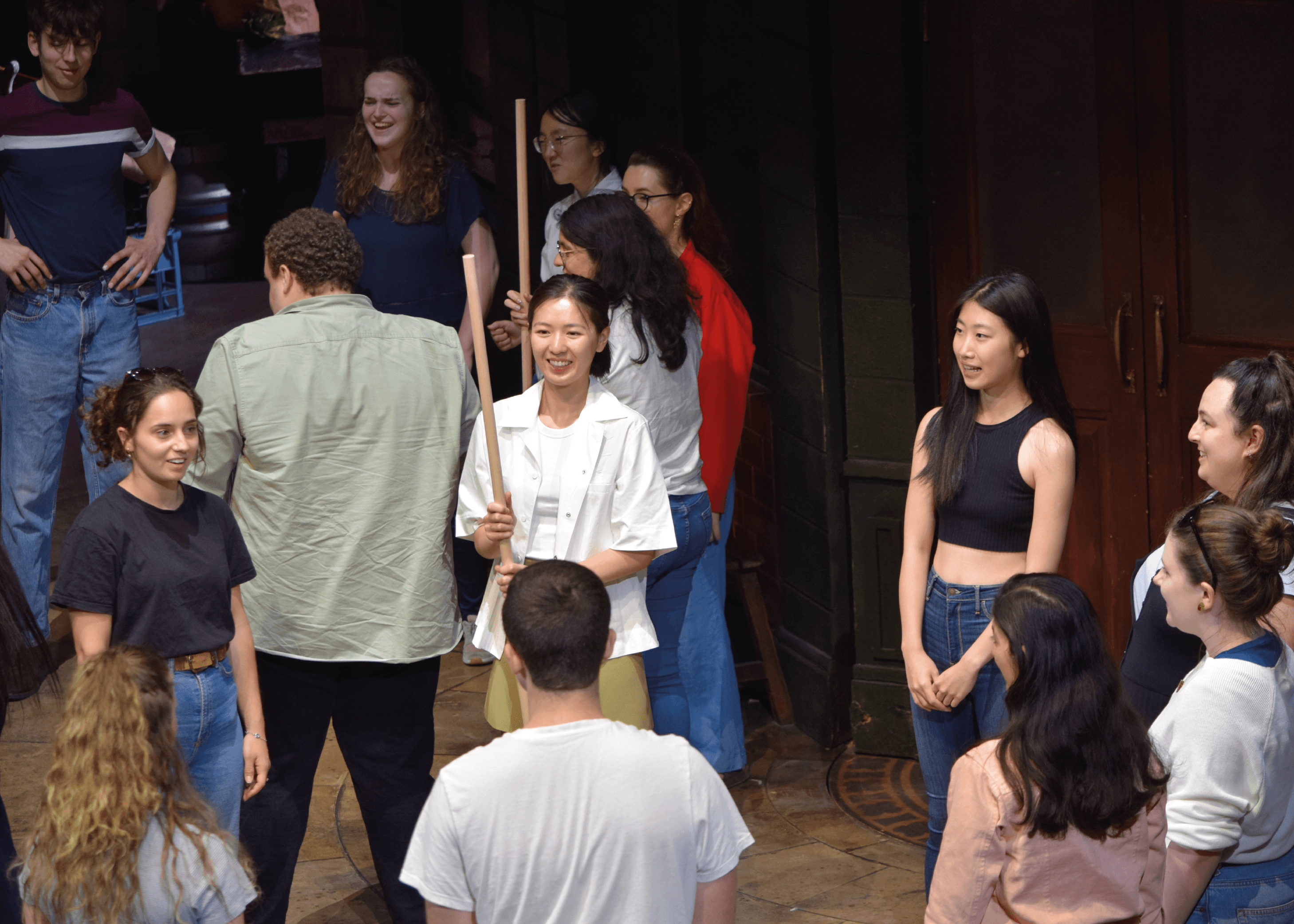 Actors during masterclass on stage at Theatre Royal Haymarket