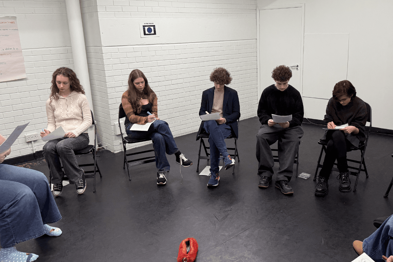 Start Your Script group doing a writing exercise in a semi-circle. 