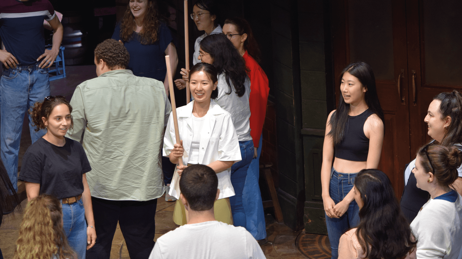 Actors during masterclass on stage at Theatre Royal Haymarket