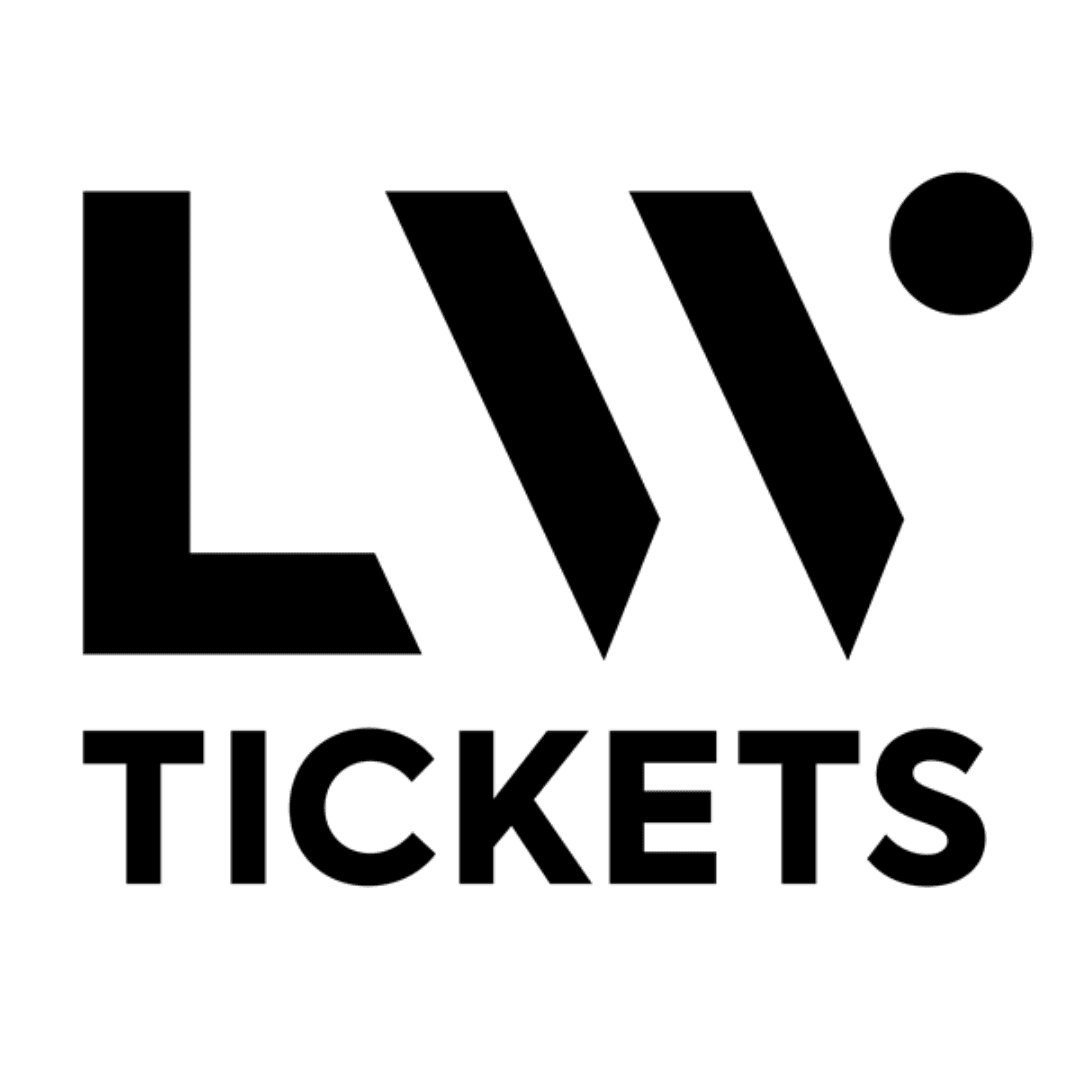 LW Tickets logo. Black typography against a white background. Typography features "LW" above the word "TICKETS" in bold uppercase letters.